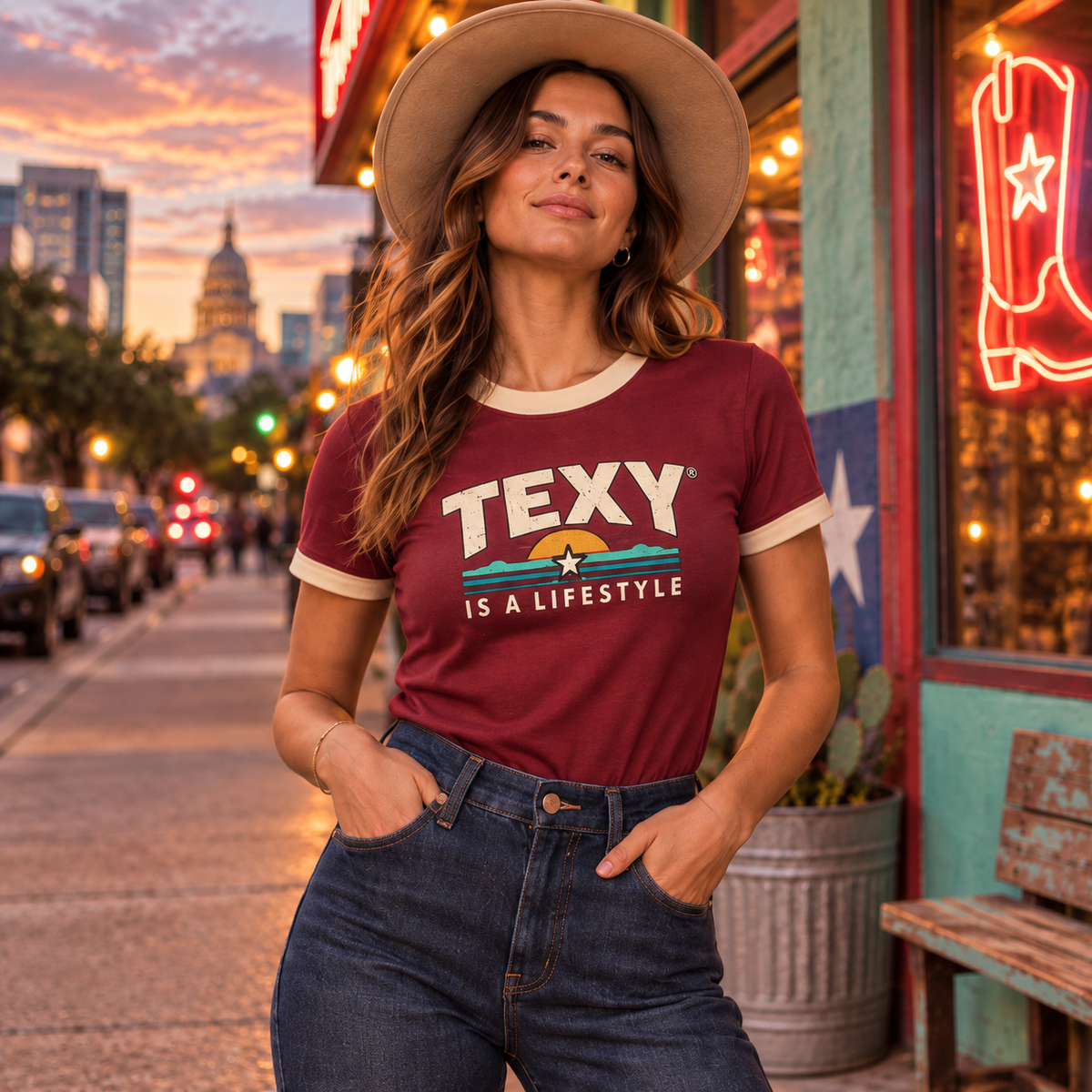 Women's Texy Is A Lifestyle Sorona Ringer T-Shirt