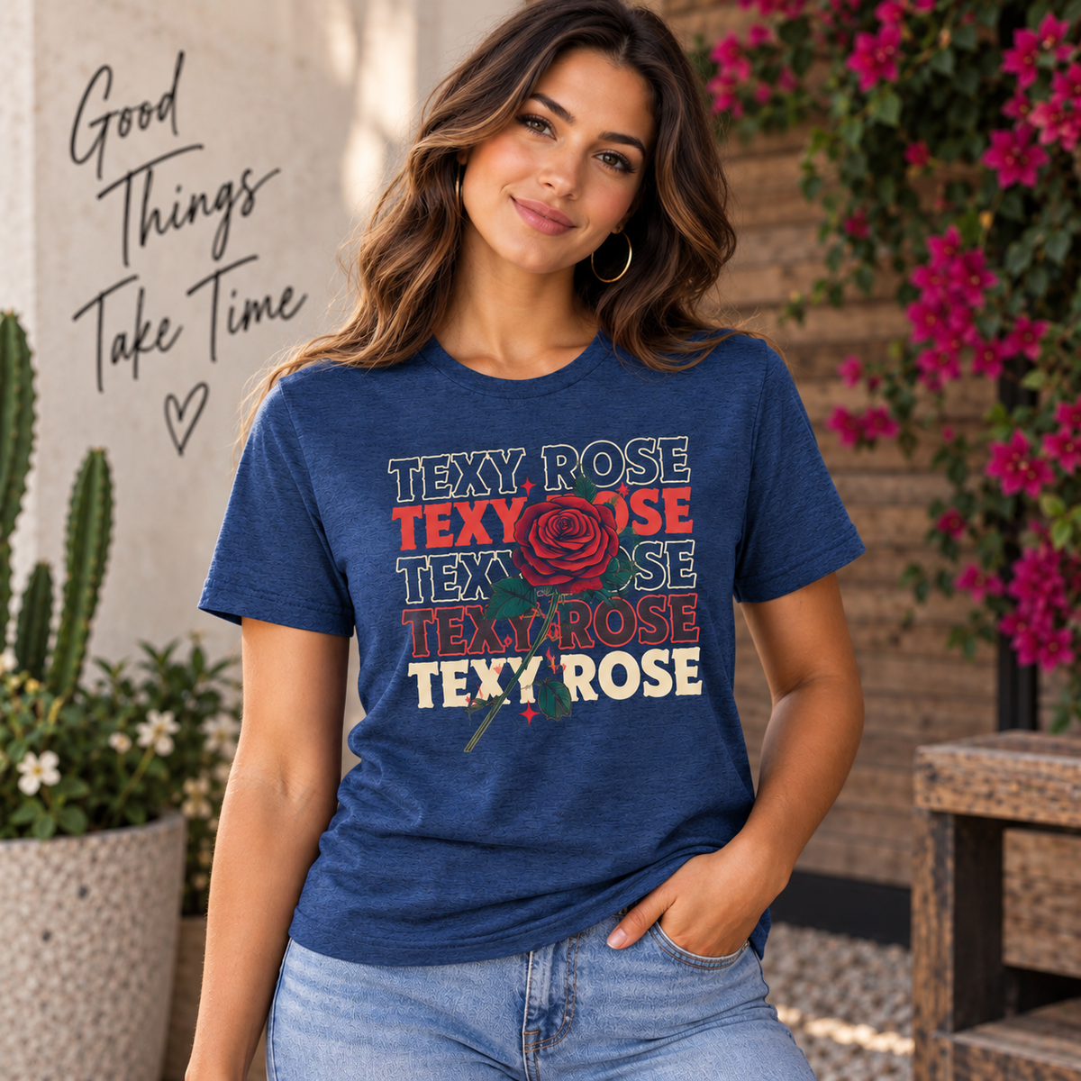 Women's Texy Rose Fitted T-Shirt