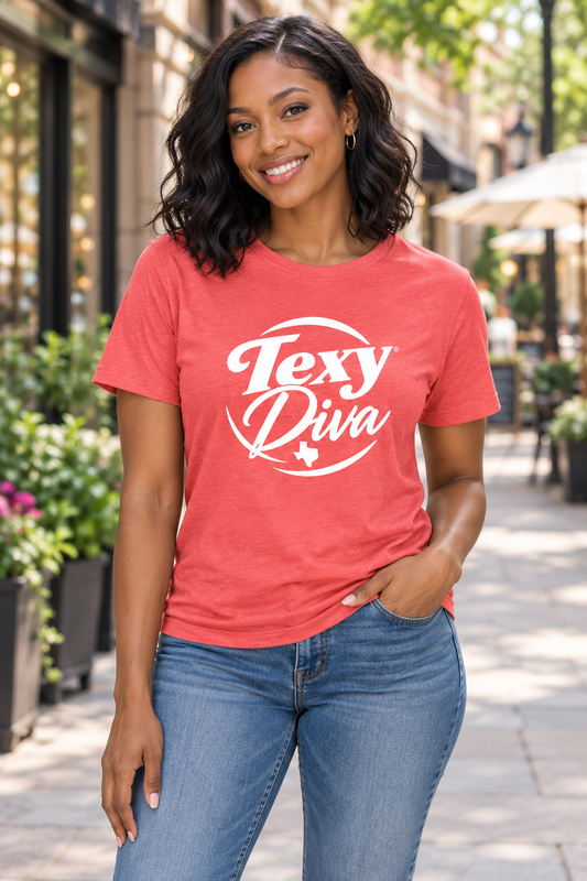 Women's Red Texy Diva Relaxed T-Shirt