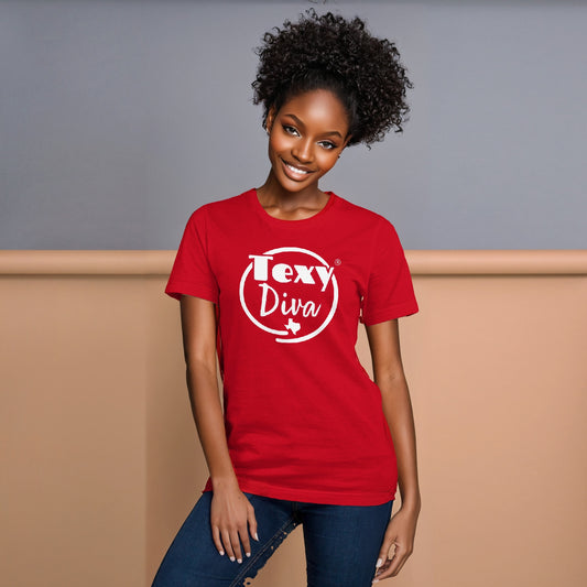 Woman's Texy Diva Red Relaxed Fit T-Shirt