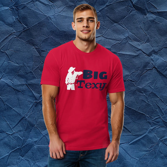 Men's Red Big Texy Fitted T-Shirt